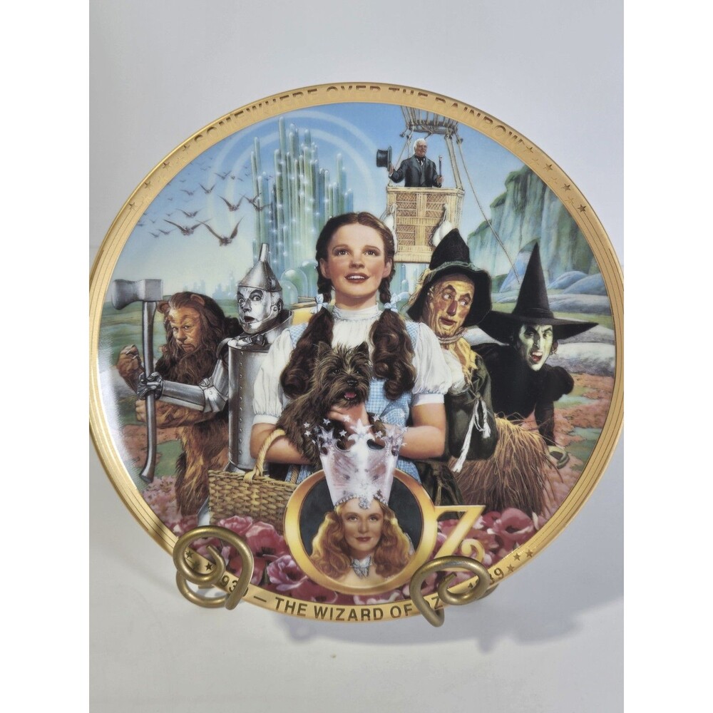 Wizard of Oz Fifty Years of Oz 1989 Hamilton Plate Thomas Blackshear COA Box